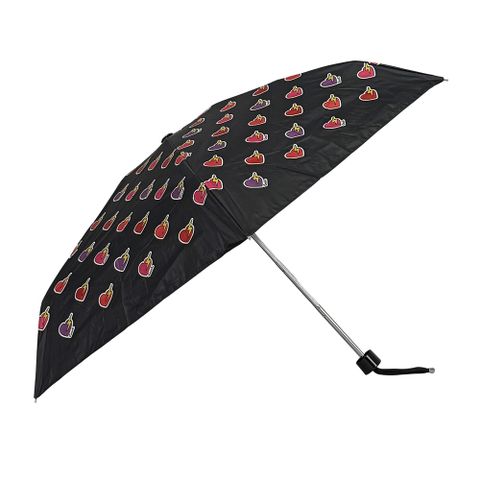 COACH 蔻馳 閃電愛心圖案尼龍迷你晴雨兩用傘(黑色)