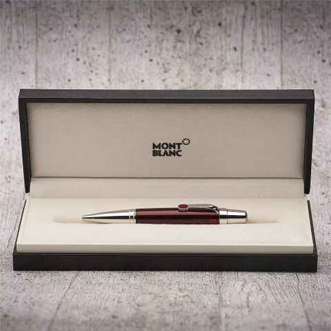 MONTBLANC 萬寶龍 波西米亞 紅寶石 鬥牛鉑金夾不鏽鋼原子筆-鬥牛紅