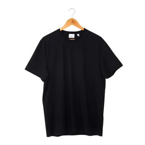 BURBERRY 經典刺繡英文字母棉質T恤 (黑色)
