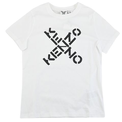 KENZO 2TS850 品牌燙印LOGO標誌棉質短T恤.白