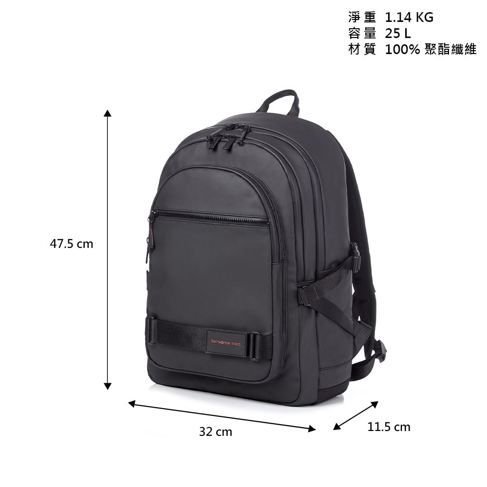 Samsonite RED STOCKTON 防潑水多功能都會通勤筆電後背包15.6吋(黑)