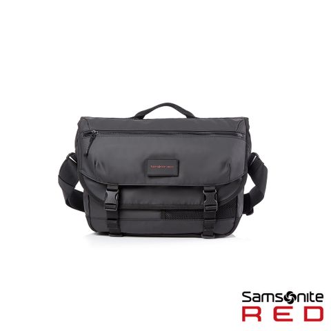 Samsonite RED STOCKTON 防潑水多功能都會通勤郵差包/斜背包/筆電包14吋(黑)