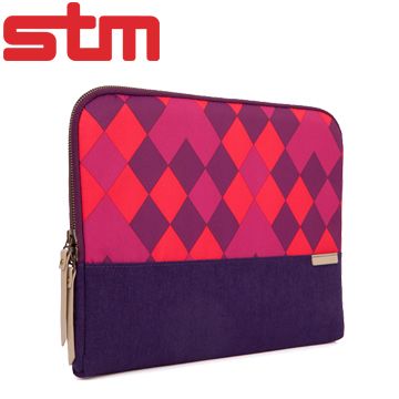 澳洲 STM Grace Sleeve 13吋時尚菱格紋筆電袋 - 紫色