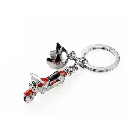 【TROIKA】機車與安全帽鑰匙圈(紅色)#施華洛施奇水晶裝飾