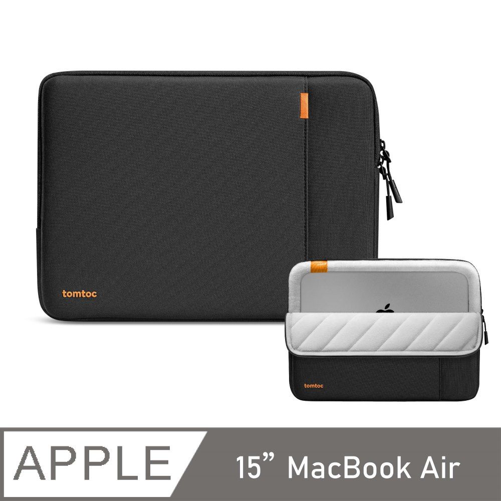 Tomtoc 360度完全防護二代 , 黑 適用15吋 MacBook Air 2023&15吋MacBook Pro 2016後