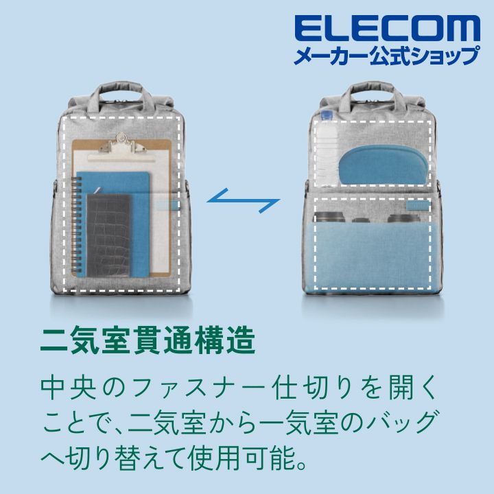 ELECOM  off toco 多功能後背包S043- 藍