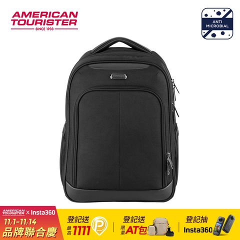 American Tourister 美國旅行者 BASS商務抗菌筆電後背包14吋(黑色)