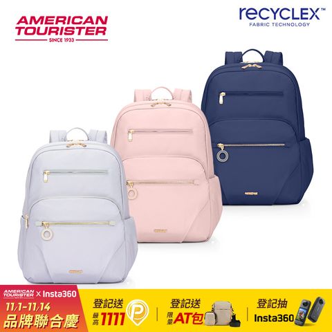 American Tourister 美國旅行者 ALIZEE AIMEE 日常休閒抗菌女性筆電後背包14吋(多色可選)