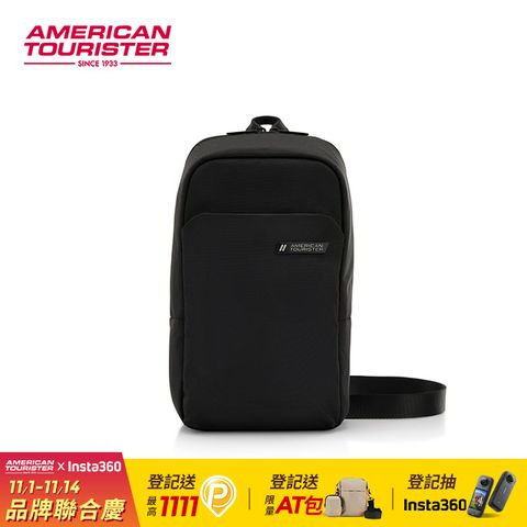 American Tourister 美國旅行者 RUBIO ASR 抗菌簡約肩背包(黑)