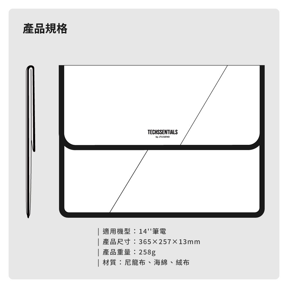 JTL Techssentials 14吋筆電內袋