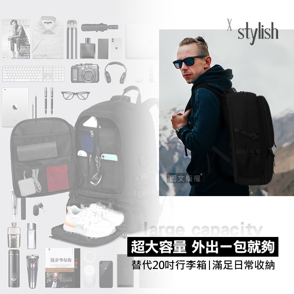 时尚 芭莎 stylish圖文版權漫步华尔街 capacity超大容量 包就夠替代20吋行李箱|滿足日常收納