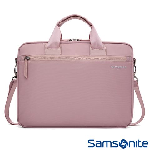 Samsonite 新秀麗 DENDI-ICT 13.3吋筆電手提包(附肩背帶)-櫻花粉