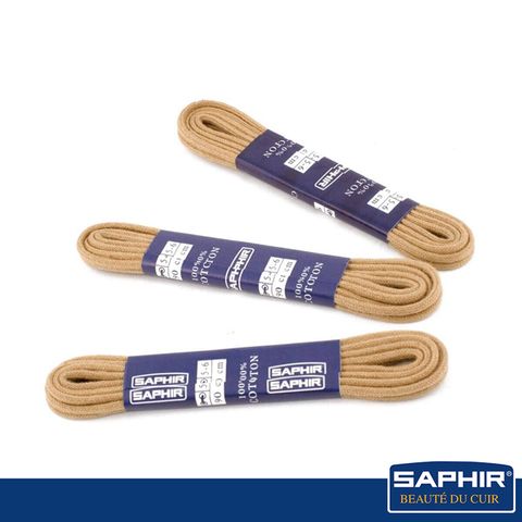 SAPHIR 莎菲爾 細圓形2mm經典款鞋帶-60公分(3-4對孔)Thin round black