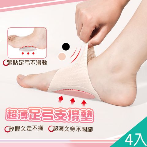 【藻土屋】2盒4入-減壓親膚舒適矽膠足弓支撐墊