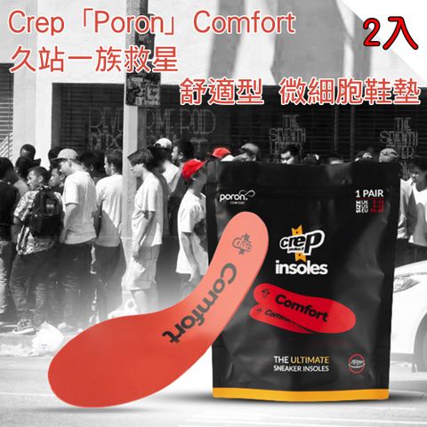 Crep「Poron 」Comfort 舒適型 微細胞鞋墊-紅-2入組