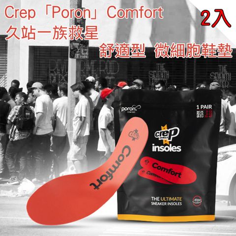 crep 「Poron 」Comfort 舒適型 微細胞鞋墊-紅-2入組