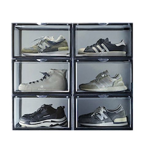 Aholic 全新側開式｜大容量磁吸鞋類收納盒 - 6入組