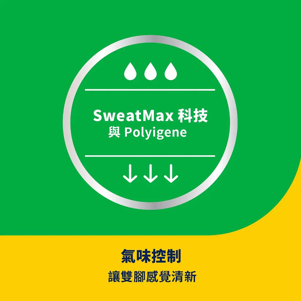 SweatMax 科技Polyigene氣味控制讓雙腳感覺清新