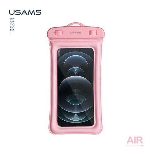 USAMS 氣囊防水袋 手機防水套 防水手機套 氣墊手機袋 水中可觸控 (粉紅色)