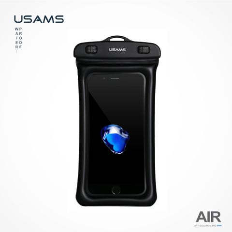 【USAMS】 氣囊防水袋 手機防水套  防水手機套  氣墊手機袋 (酷黑色)