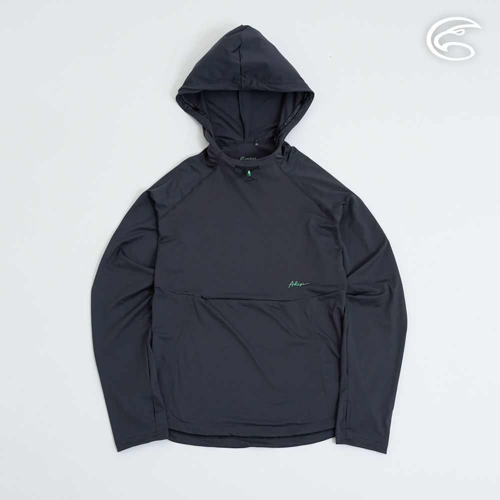 ADISI 男抗UV親膚防磨長袖連帽衫 AR2413099 鐵灰 (S-3XL)