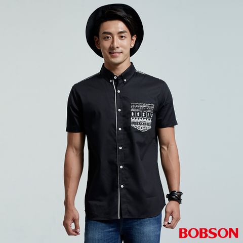 BOBSON 男款圖騰印花襯衫(26034-88)