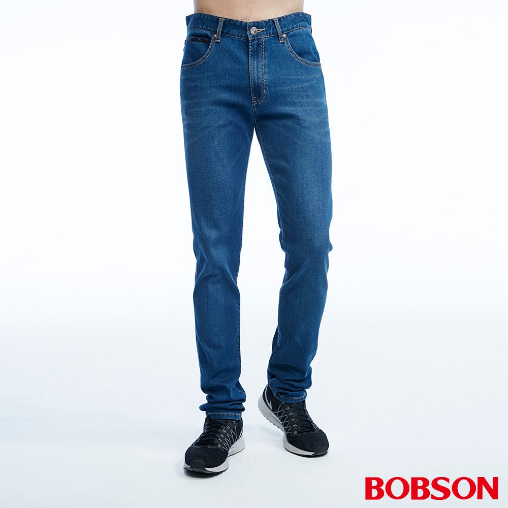 BOBSON 男款低腰涼爽紗直筒褲(1823-53)