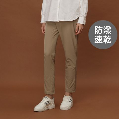 GIORDANO 佐丹奴 女裝防潑水日常機能長褲 All Day Pants系列-18 卡其色