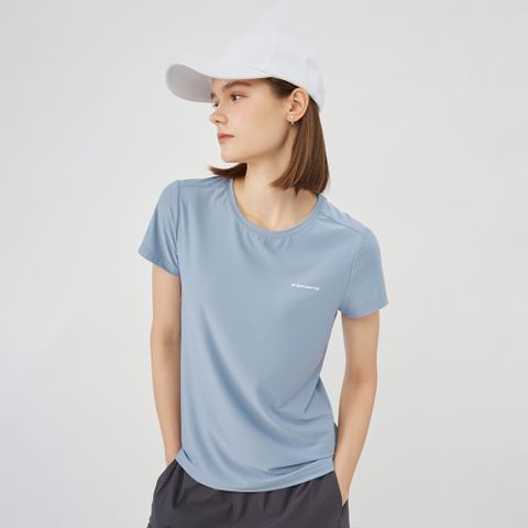 GIORDANO 女裝瞬間涼感短袖上衣- 21 灰藍