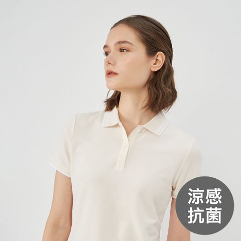 GIORDANO 佐丹奴 女裝涼感抗菌POLO衫-96 銀耳露白