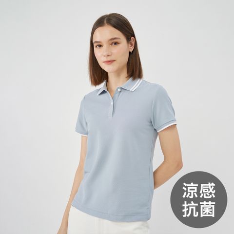 GIORDANO 佐丹奴 女裝涼感抗菌POLO衫-95 晴山藍