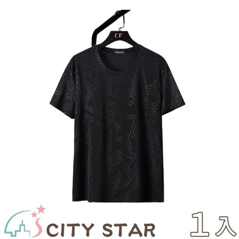 CITY STAR 大尺碼印花冰絲防皺短袖T恤4XL-11XL