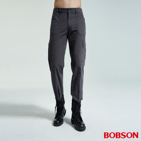 【BOBSON】男款貼袋直筒褲(1767-91)