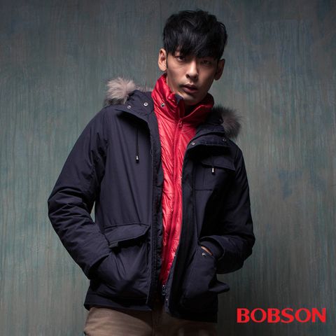 【BOBSON】男款仿兩件絲棉外套(35037-53)