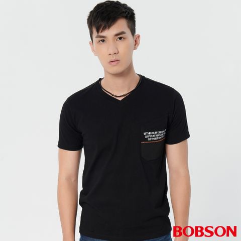 BOBSON 男款貼袋印圖上衣(28019-88)