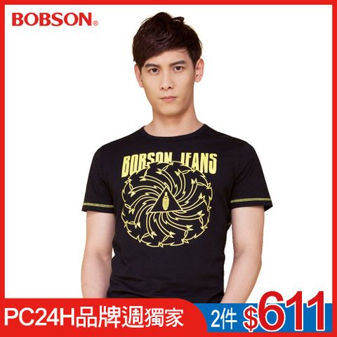 BOBSON 男款短袖印圖上衣(24034-88)