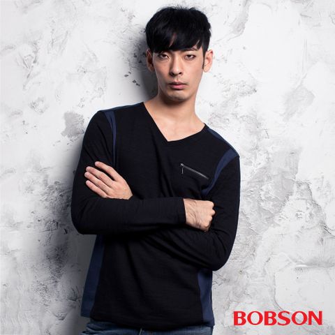 BOBSON 男款拼色上衣(35014-88)