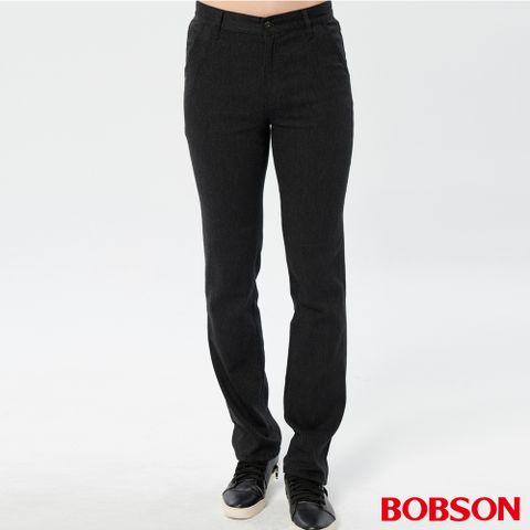 【BOBSON】男款斜口袋彈性直筒褲(1176-87 )