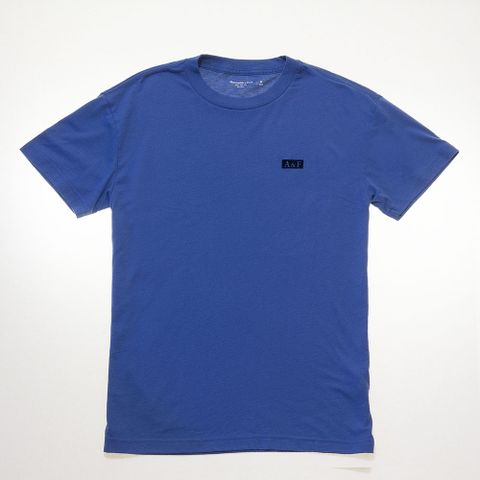 A&F 方格小LOGO文字印刷短T 藍色 AF-123-238-3054-220