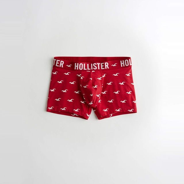 Hollister  海鷗 經典印刷滿版海鷗平口內褲-紅色