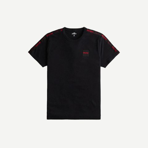 Hollister 海鷗 熱銷貼布文字圖案短袖T恤-黑色