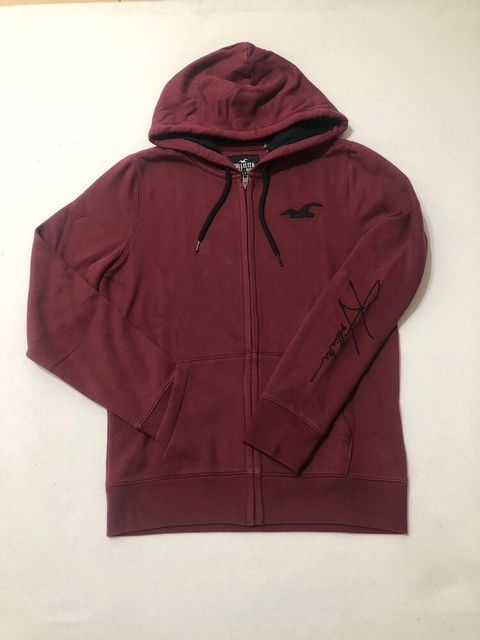 HCO 黑LOGO海鷗背殺草寫連帽外套 酒紅HO-322-221-1400-520