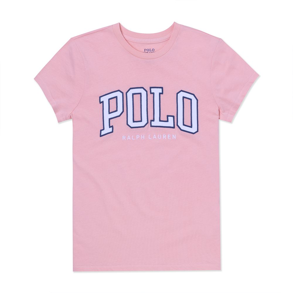 RALPH LAUREN POLO 熱銷印刷文字圖案短袖T恤(女)-粉橘色