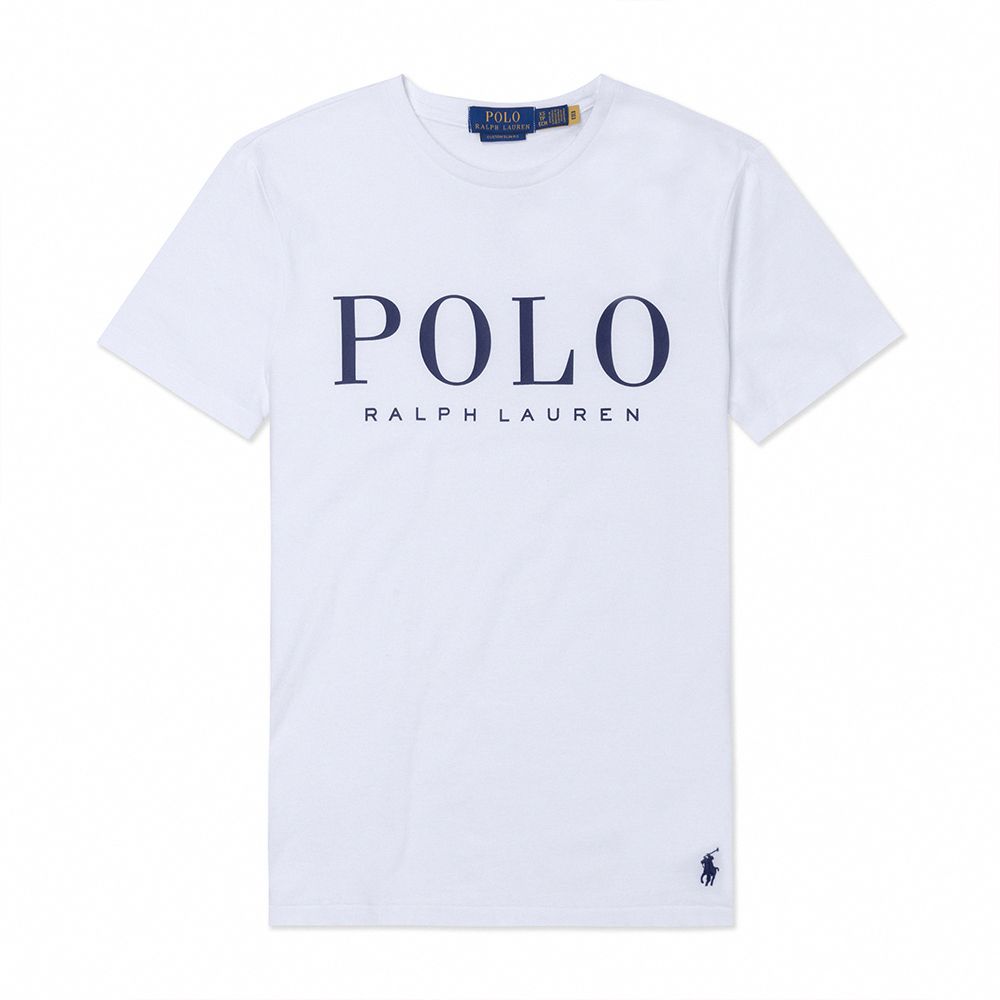 RALPH LAUREN POLO 熱銷印刷文字圖案短袖T恤-白色
