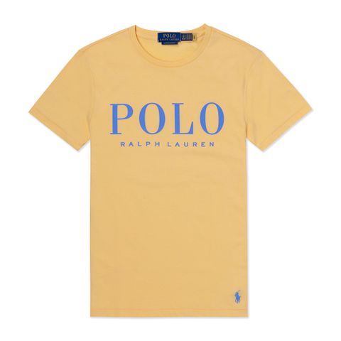 RALPH LAUREN POLO 熱銷印刷文字圖案短袖T恤-黃色