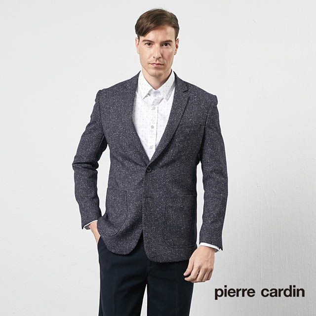 Pierre Cardin 皮爾卡登  男裝時尚簡潔休閒西裝外套-深藍 (5205571-39)