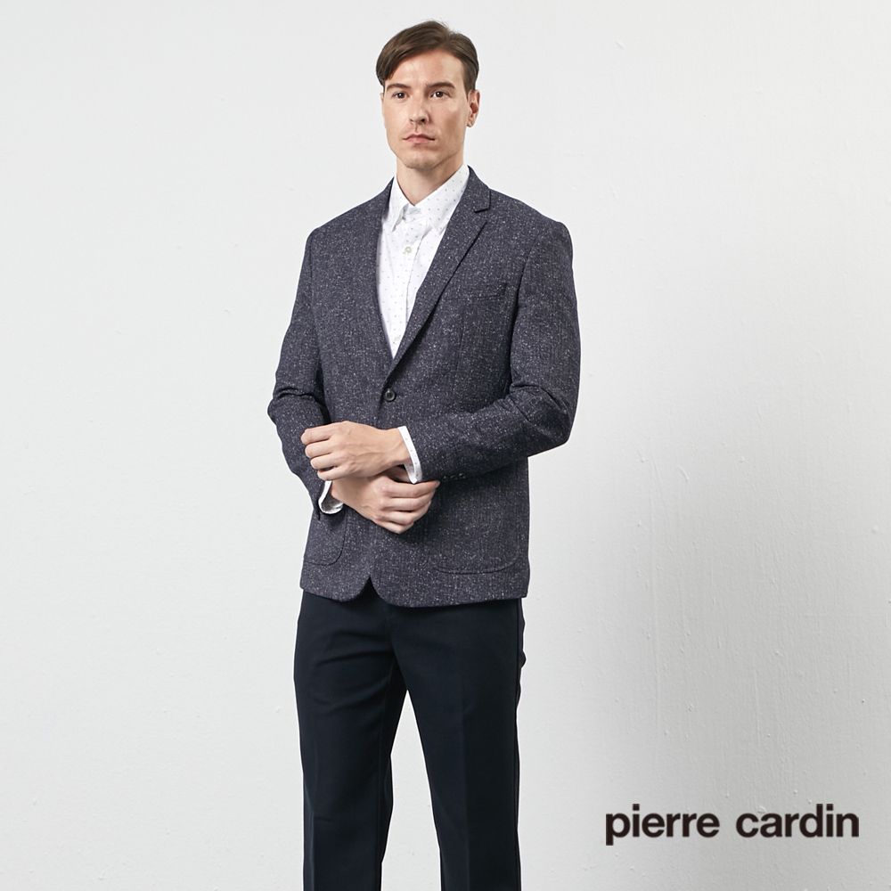 Pierre Cardin 皮爾卡登  男裝時尚簡潔休閒西裝外套-深藍 (5205571-39)