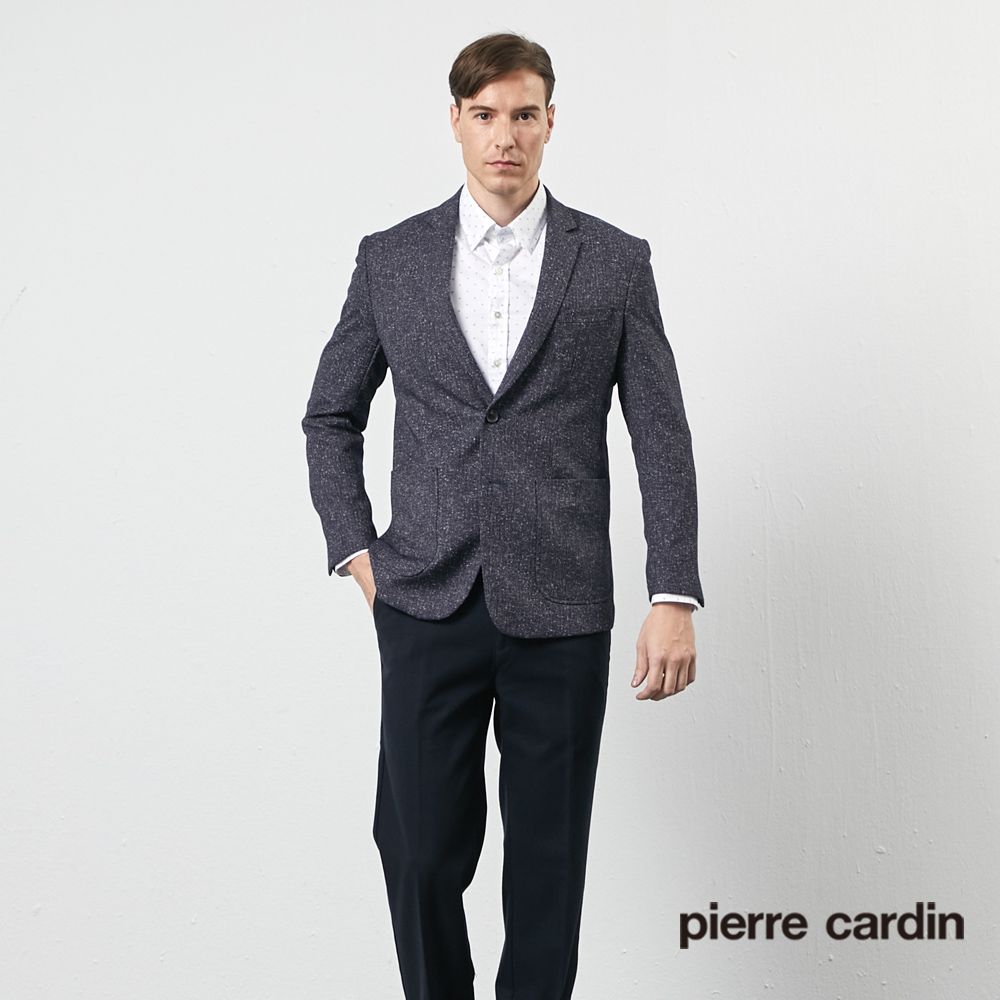 Pierre Cardin 皮爾卡登  男裝時尚簡潔休閒西裝外套-深藍 (5205571-39)