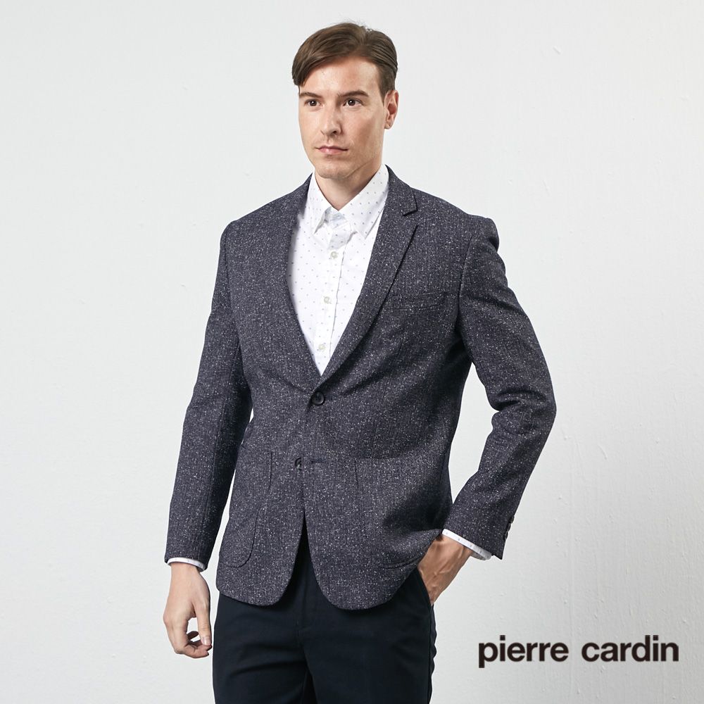 Pierre Cardin 皮爾卡登  男裝時尚簡潔休閒西裝外套-深藍 (5205571-39)