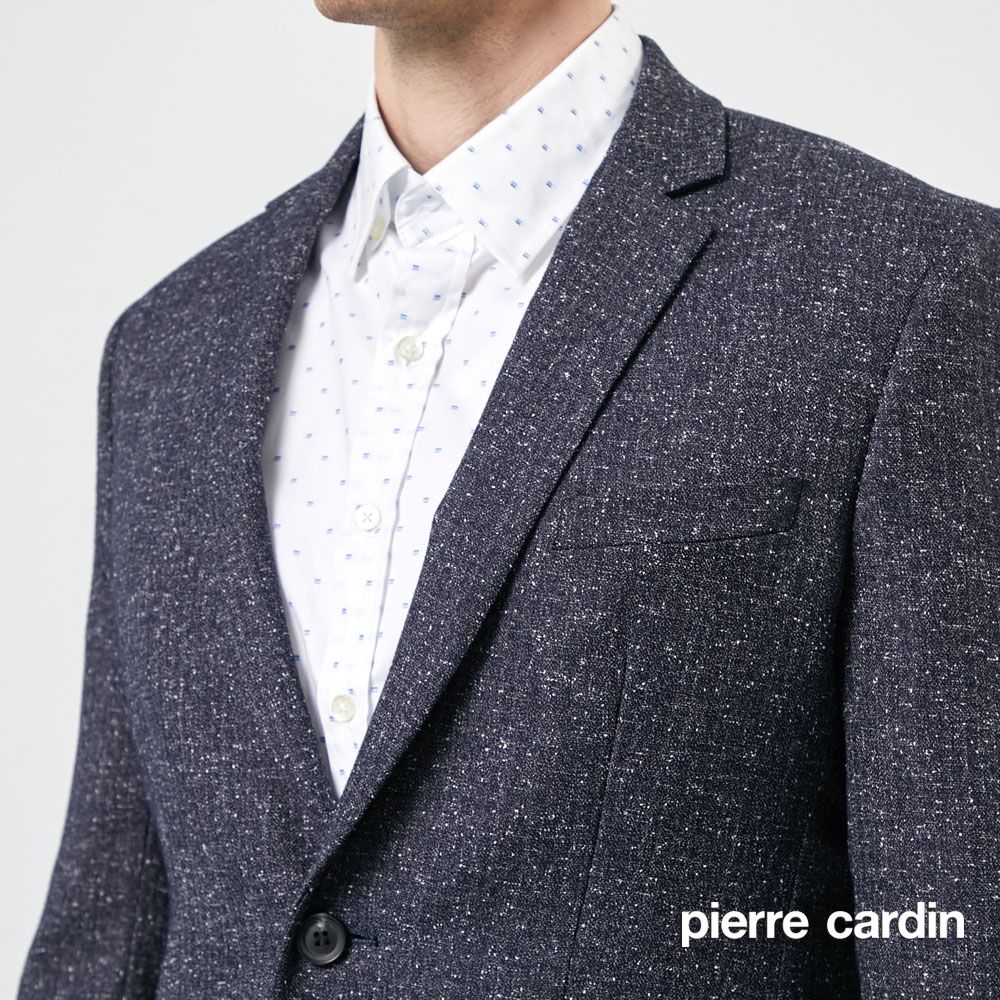 Pierre Cardin 皮爾卡登  男裝時尚簡潔休閒西裝外套-深藍 (5205571-39)